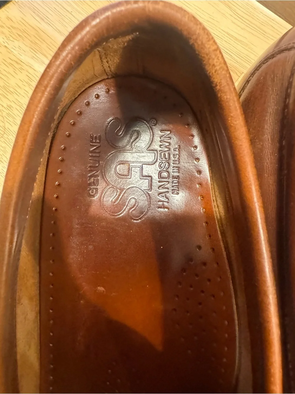 SAS Congac Leather Penny Loafers Men’s 10W Made